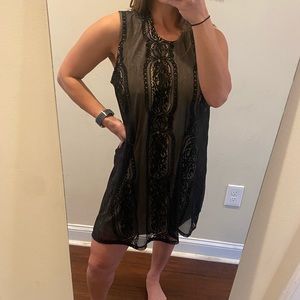 Love, Fire Sleeveless Black Lace Mini Dress Size M